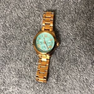 Fossil turquoise face watch/Rose Gold